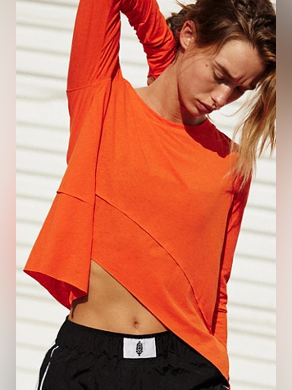NWOT FREE PEOPLE MOVEMENT Tempo UV Protection Long Sleeve Tee | Flame MSRP $50